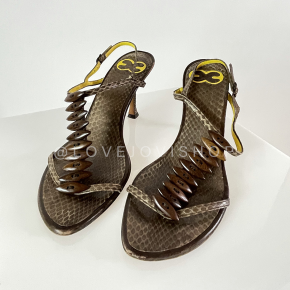 *RARE* 2003 Escada 'Exotics Collection' Croc Sandal! The Ultimate in Y2K Lux!